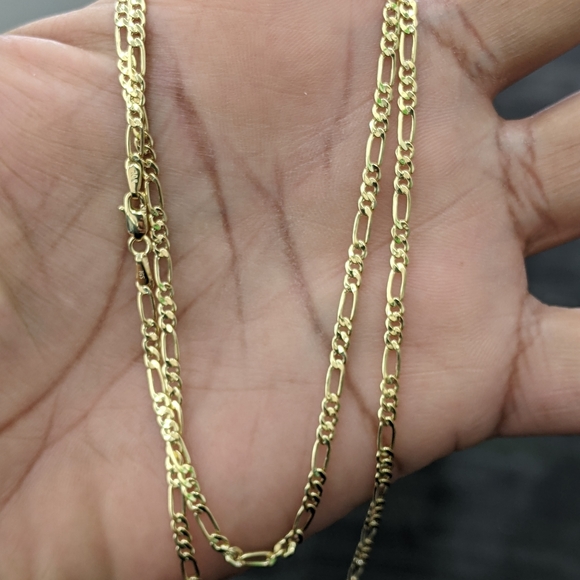 10kt Real Gold Figaro Chain 2.5 mm 18 Inches
